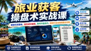 旅业获客操盘术实战课｜精准引流落地、信任成交破局、账号守盘迭代、旅游行业业绩突围全攻略-则成副业项目资源站