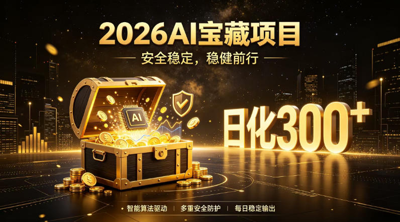 2026AI安全掘金项目，日化稳定300+，无需人为干预操作，当天见收益，操作简单【揭秘】-则成副业项目资源站