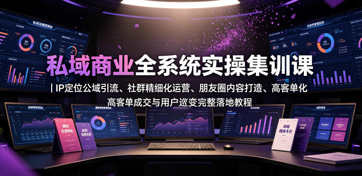 私域商业全系统实操课｜IP定位公域引流、社群精细化运营、朋友圈内容打造、高客单成交与用户裂变完整落地教程-则成副业项目资源站