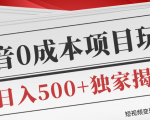 短视频变现套路剖析，抖音0成本赚钱项目玩法，日入500+独家揭秘（共2节视频）-则成副业项目资源站
