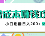 2020年零成本赚钱攻略，小白也能日入200+【视频教程】-则成副业项目资源站