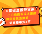 0基础直播带货课：小白也能低成本搭建疯狂卖货直播间：1场直播带货6万-则成副业项目资源站