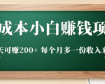 零成本小白赚钱实操项目，一天可赚200+ 每个月多一份收入来源-则成副业项目资源站
