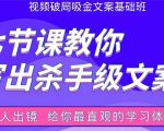 张根视频破局吸金文案班：节节课教你写出杀手级文案(附67页文案训练手册)-则成副业项目资源站