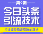 今日头条引流技术第9期，打造爆款稳定引流 百万阅读玩法，收入每月轻松过万-则成副业项目资源站