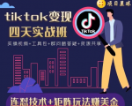 tiktok变现四天实战班，连怼技术+矩阵玩法赚美金！价值998元-则成副业项目资源站