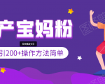 引200+预产期宝妈，从预产期到K12教育持续转化，操作方法简单-则成副业项目资源站