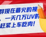 淘宝店群现在最火的视频玩法，一天几万UV的玩法，赶紧上车吃肉-则成副业项目资源站