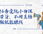 全民任务变现小白课，不用带货，不用直播，拍视频就能赚钱-则成副业项目资源站