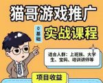 猫哥·游戏推广实战课程，单视频收益达6位数，从0到1成为优质游戏达人-则成副业项目资源站