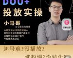 小马哥-Dou+投放实操课，抖加投放，随心推，付费起号逻辑，打破低播放转化-则成副业项目资源站