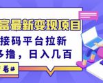 东方财富最新变现项目，利用接码平台拉新，多号多撸，日入几百无压力-则成副业项目资源站