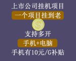 正规挂机项目，支持手机电脑一起挂，支持虚拟机多开，可以挂到老-则成副业项目资源站