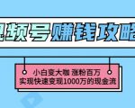 玩转微信视频号赚钱:小白变大咖涨粉百万实现快速变现1000万的现金流-则成副业项目资源站