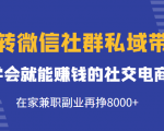 玩转微信社群私域带货，学会就能赚钱的社交电商，在家兼职副业再挣8000+-则成副业项目资源站