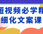 短视频必学精细化文案课，提升你的内容创作能力、升级迭代能力和变现力（价值333元）-则成副业项目资源站