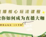 直播核心玩法：教你如何成为直播大咖，各种核心玩法（20节课）-则成副业项目资源站