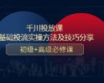 千川投放课：0基础投流实操方法及技巧分享，初级+高级必修课-则成副业项目资源站