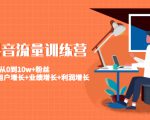 美业抖音流量训练营：从0到10w+粉丝 让你的门店用户增长+业绩增长+利润增长-则成副业项目资源站