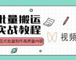 视频号批量搬运实战操作运营赚钱教程,傻瓜式批量制作高质量内容【附视频教程+PPT】-则成副业项目资源站