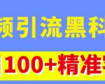视频引流黑科技玩法，不花钱推广，视频播放量达到100万+，每日100+精准客源-则成副业项目资源站