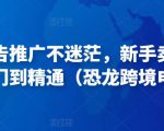 亚马逊广告推广不迷茫，新手卖家产品运营入门到精通（恐龙跨境电商）-则成副业项目资源站