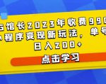 D1G馆长2023年收费990的抖音小程序变现新玩法,单号轻松日入200+-则成副业项目资源站