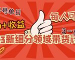 2023新细分领域带货计划：单号单日1000+收益不难，每人可操作3-5个账号-则成副业项目资源站