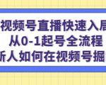 视频号直播快速入局:从0-1起号全流程,新人如何在视频号掘金-则成副业项目资源站