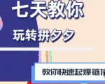 拼多多快速起爆链接思路1.0课程,七天教你玩转拼夕夕,教你快速起爆链接-则成副业项目资源站