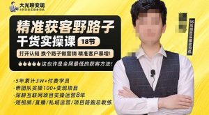 杨光·精准获客野路子,黑科技快速获取精准客户,这也许是全网最低的获客方法了-则成副业项目资源站