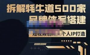 牛牛·500家餐饮品牌搭建&短视频深度解析,拆解牦牛道500家品牌体系搭建-则成副业项目资源站