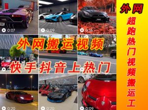 外面收费398元外网超跑豪车汽车视频搬运至快手抖音上热门项目,只需一步手机就可以操作-则成副业项目资源站