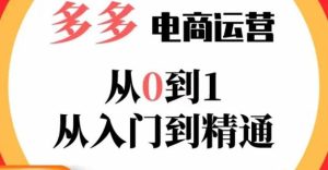 嗝姐小乔·23年系列课:多多运营从0到1,掌握电商运营技巧,学会合理运营链接,活动、推广等流程-则成副业项目资源站