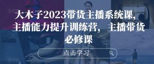 大木子2023带货主播系统课，主播能力提升训练营，主播带货必修课-则成副业项目资源站