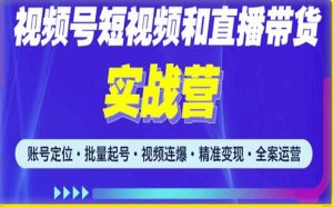 2023最新微信视频号引流和变现全套运营实战课程,小白也能玩转视频号短视频和直播运营-则成副业项目资源站
