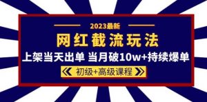 2023网红·同款截流玩法【初级+高级课程】上架当天出单当月破10w+持续爆单-则成副业项目资源站