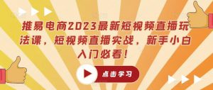 推易电商2023最新短视频直播玩法课，短视频直播实战，新手小白入门必看！-则成副业项目资源站