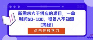 新需求大于供应的项目，一单利润50-100，很多人不知道【揭秘】-则成副业项目资源站