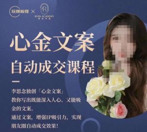 心金文案自动成交课程,教你写出既能深入人心又能吸金的文案,实现朋友圈自动成交效果-则成副业项目资源站