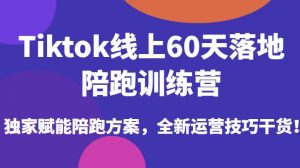 Tiktok线上60天落地陪跑训练营,独家赋能陪跑方案,全新运营技巧干货-则成副业项目资源站