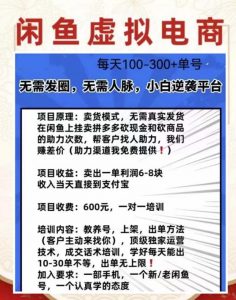外边收费600多的闲鱼新玩法虚似电商之拼多多助力项目,单号100-300元-则成副业项目资源站