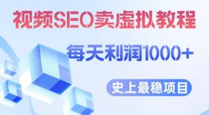 视频SEO出售虚拟产品每天稳定2-5单利润1000+史上最稳定私域变现项目【揭秘】-则成副业项目资源站