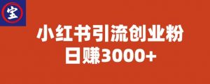 宝哥小红书引流创业粉，日赚3000+【揭秘】-则成副业项目资源站