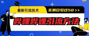 最新引流技术，哔哩哔哩引流方法，实测日引50人【揭秘】-则成副业项目资源站