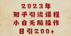 2023知乎引流课程,小白无脑操作日引200+【揭秘】-则成副业项目资源站