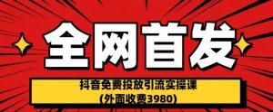 全网首发：抖音免费投放引流实操课(外面收费3980)【揭秘】-则成副业项目资源站