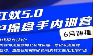 红蚁5.0IP操盘手内训营,IP操盘终极方法论-则成副业项目资源站