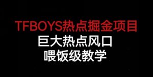 TFBOYS热点掘金项目，巨大热点风口，喂饭级教学-则成副业项目资源站