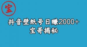 宝哥抖音壁纸号日赚2000+,不需要真人露脸就能操作【揭秘】-则成副业项目资源站